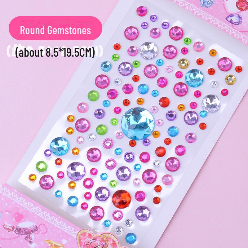 Красочные мультяшные наклейки с драгоценными камнями для детей - 3D флэш-алмазные украшения для девочек
