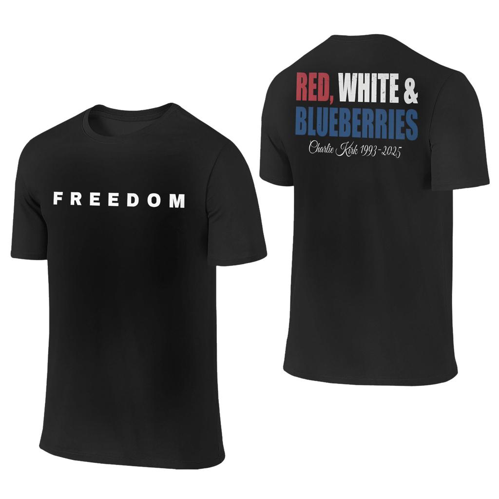 Men Women T-Shirts Freedom Charlie Kirk Eagle Prayer 100% Cotton Tee Shirt True Patriot T Shirts Clothes 2-sided Graphic Printed