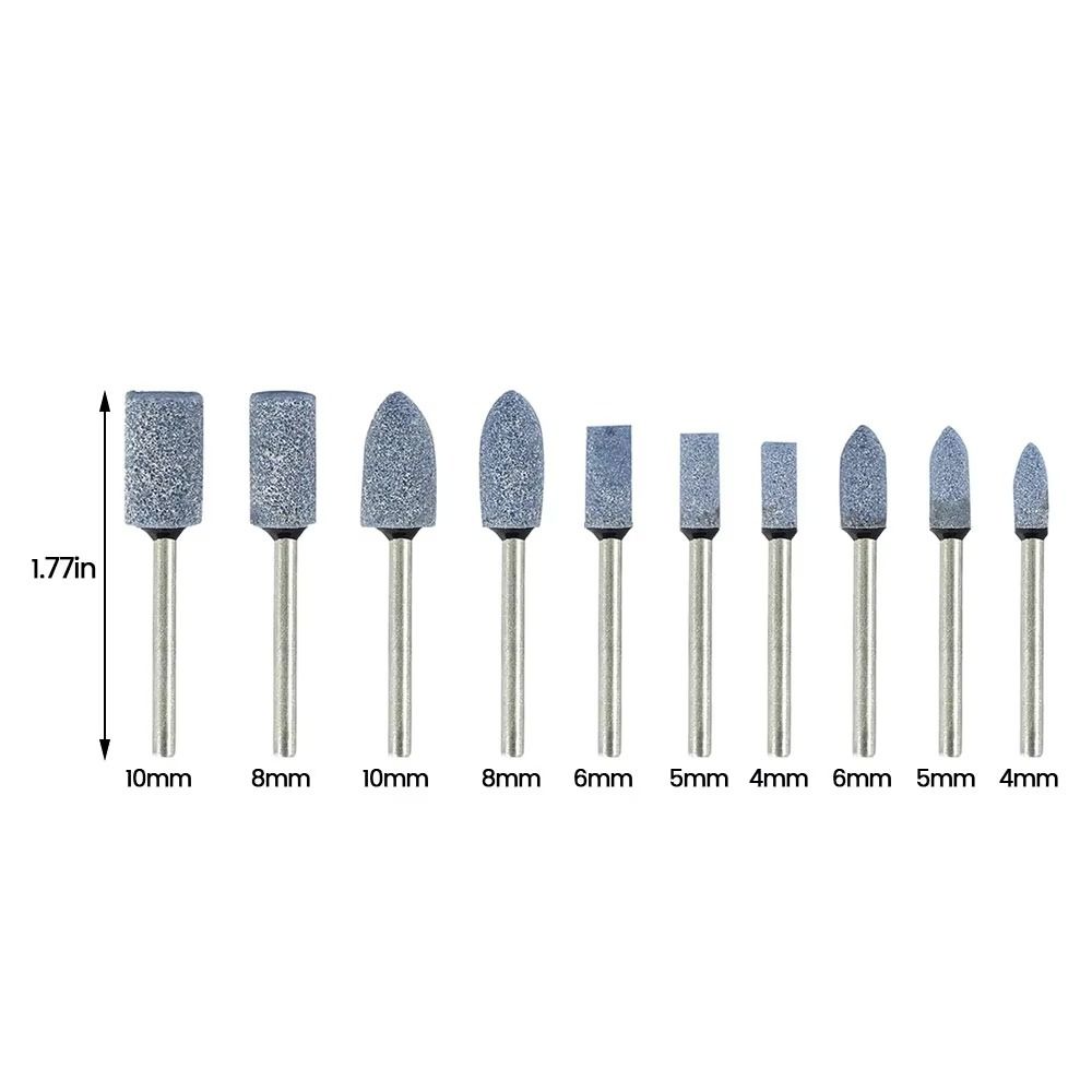 10Pcs 4-10mm Polishing Head Wheel Head Blue Electric Grinding Stone Wheel Abrasive Mounted Stone Dremel Accessories