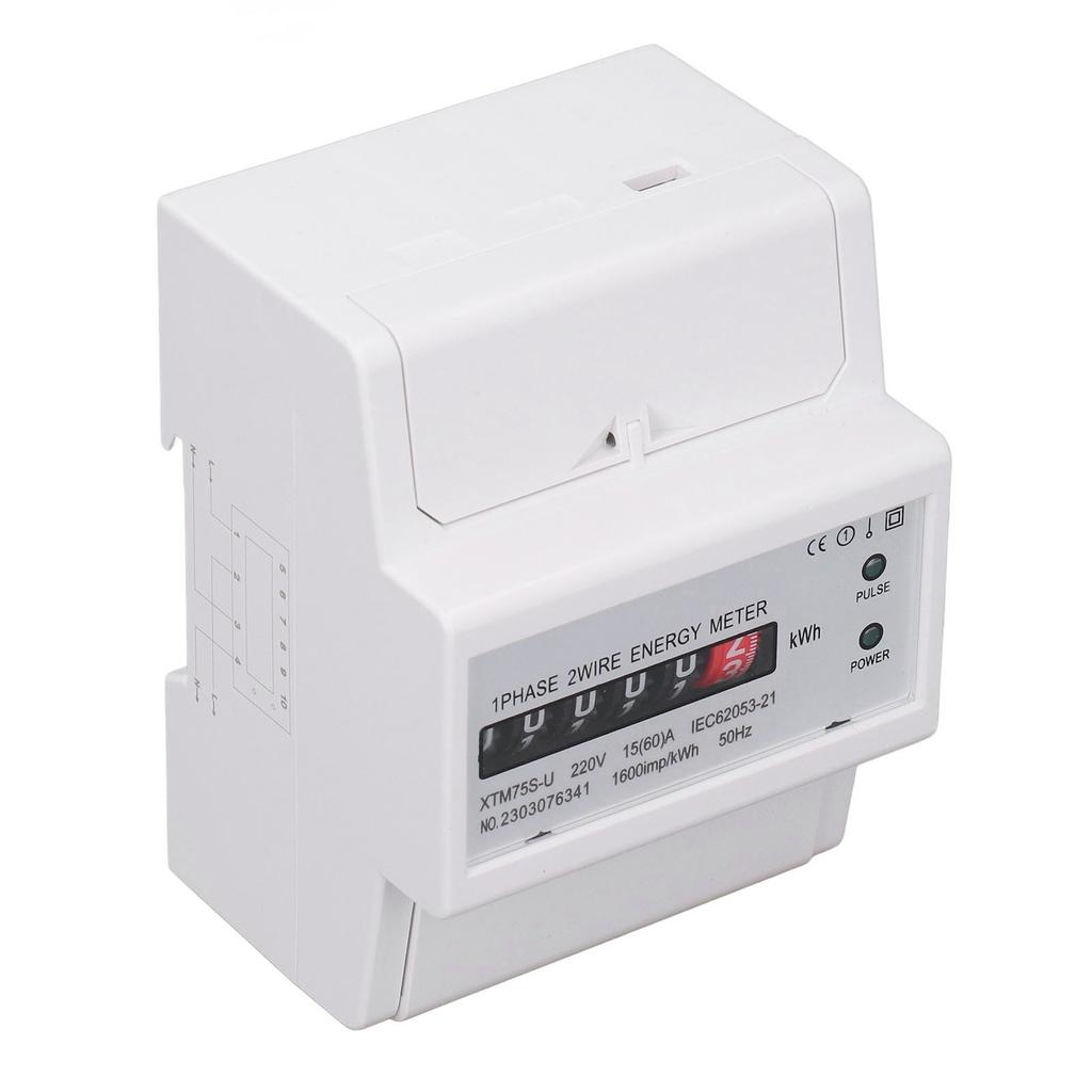 DC220V однофазный счетчик энергии с цифровым дисплеем 4P 35 мм счетчик электроэнергии для монтажа на рельс