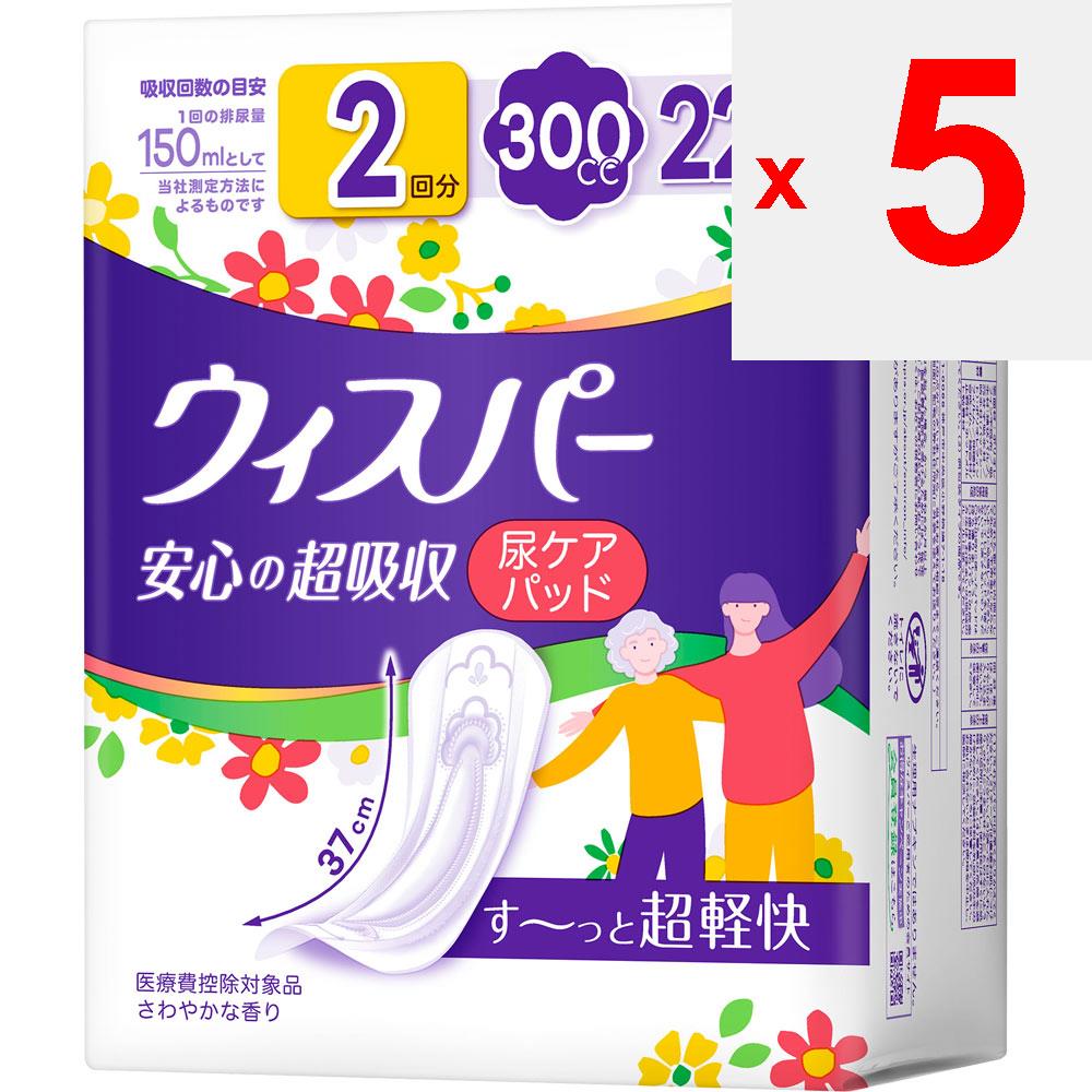 P&G Japan Whisper Anshin-no Super Absorbment 300cc 22sheets Pads (большое количество) Средства для ухода при протеканиях и легкой степени недержания Прокладки (большое количество)