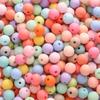 23-500 шт. Акриловые бусины Однотонные Матовые Круглые Бусины Для DIY Браслета Ожерелья Изготовления Ювелирных Изделий Аксессуары