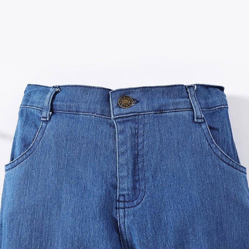 Детские джинсы для девочек, расклешенные брюки с эластичной резинкой на талии, детские джинсовые брюки