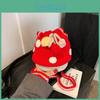 Mushroom Delightful Pattern Knitted Drawstring Bag For Children Unisex And Playful Design