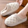 Fashionable Home Cotton Slippers with Thick Soles and Fluffy Fur, Autumn and Winter Lamb Plush for Warmth