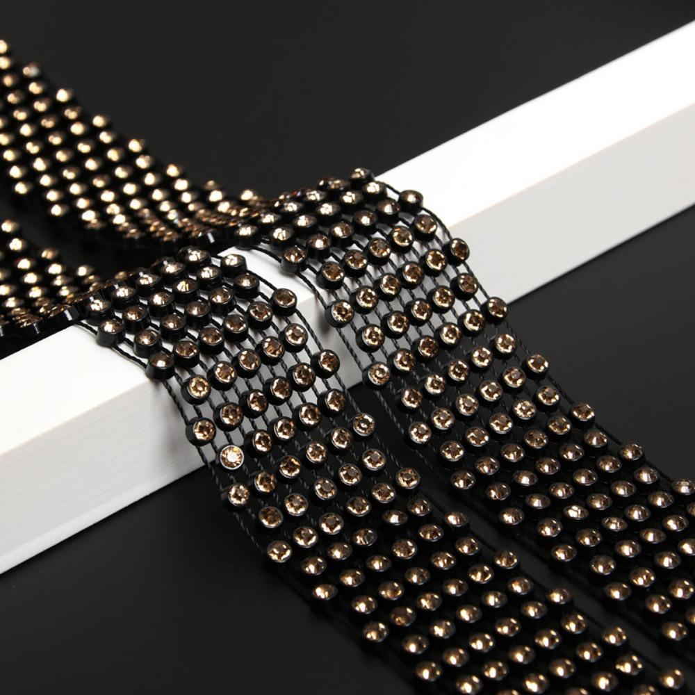Exquisite 1.3M Long Bling Scarf Neckerchief Sparkling Luxury Shiny Rhinestones Tie Crystal Necktie Collar Jewelry Collar