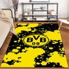 Коврик BVB 09 с желто-черными брызгами краски. Нескользящий коврик, подходит для гостиной и спальни, рядом с диванами.