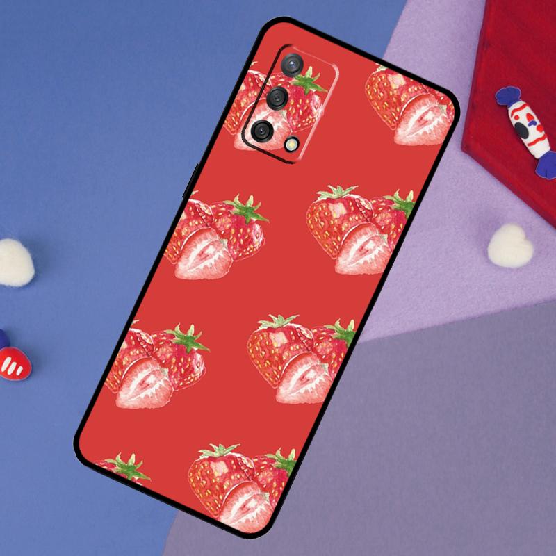 Клубничный чехол для Oppo A6 Pro A5 A18 A38 A58 A78 A98 A54 A74 A94 A17 A57 A80 A60 A40 A96 A76 A16 A15