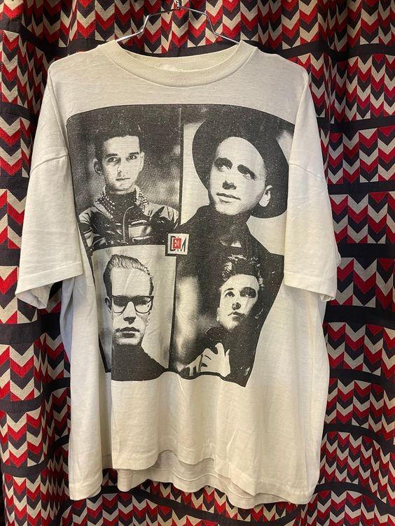 Футболка Depeche Mode Тур по США 1988 Depeche Mode Белая Унисекс Футболка Винтаж KH10527 Унисекс Футболка
