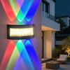 Уличный настенный светодиодный светильник RGB с цветным световым эффектом, водонепроницаемый, для украшения патио, сада, вечеринки у бассейна
