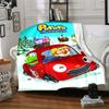 Pororo Little Penguin Red Car Snow Winter Cartoon Print Flannel Blanket Soft Warm Throw Blanket For Sofa Bedroom