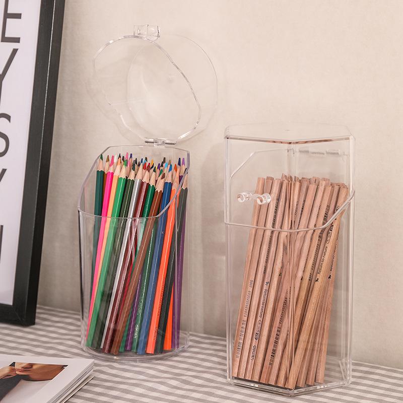 Настольный органайзер для домашнего офиса, ящик для хранения, акриловый прозрачный многофункциональный держатель для ручек, водонепроницаемый пыленепроницаемый держатель для канцелярских принадлежностей
