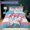 Sweet Sylveon Print Bedding Set 3Pcs Duvet Cover Pillow Shams Bedroom Decor for Anime Lovers