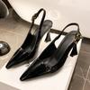 Luxury Designer Summer Women Sandals Fashion Pointed Toe Singbacks Shoes Ladies Elegant High Heel Stripper Sandalias