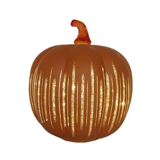 Halloween Pumpkin Light Battery Operated LED Glass Pumpkin Lantern for Halloween Fall Autumn Thanksgiving Decor