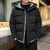 Large Size New Winter Trend Solid Color Men's Cotton Coat Thickened Loose Casual Cotton Coat Men's Daily Hooded Coat