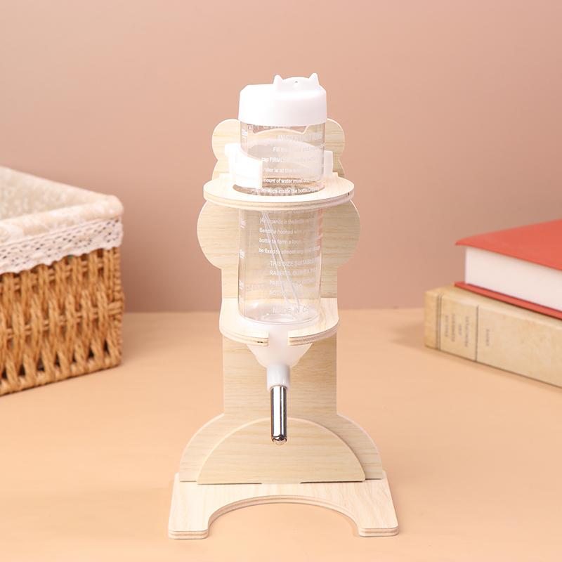 Набор из 2 шт. Подставка для шара для хомяка и бутылки для воды, вертикальный держатель для бутылки для воды из массива дерева, ветка с цветами, диспенсер для воды для мыши
