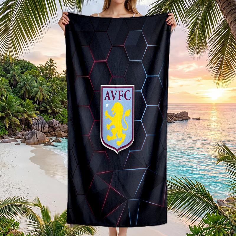 Aston Villa Football print Quick Dry Beach Towel Microfiber Absorbent Portable Travel Swimming Towel