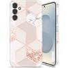 Protective Case - BOOLING - for Samsung Galaxy S25 Plus - Slim - Shockproof - Pink Marble Pattern