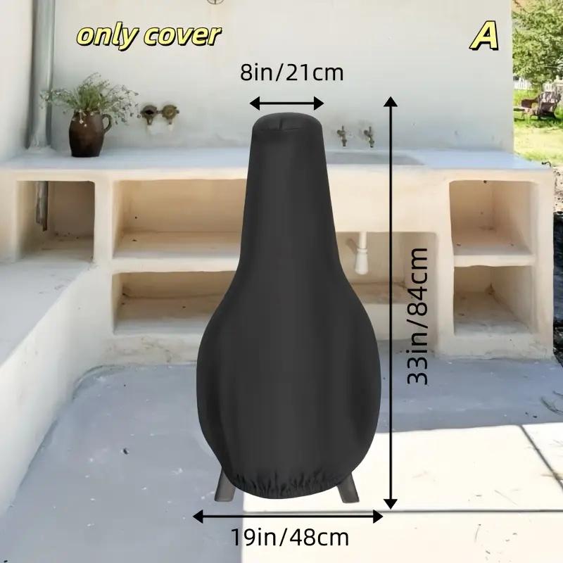 Heavy-Duty Outdoor Chimney&Fire Pit Cover-Windproof Oxford Fabric Heater with Drawstring Closure,All-Weather Patio Heater Cover