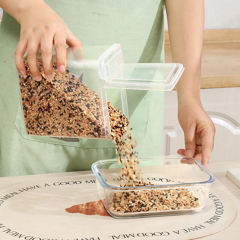 Кухонная прозрачная коробка для хранения специй с откидной крышкой, герметичная коробка, органайзер для перца, бытовой диспенсер, контейнер для хранения