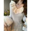 Temperament Gentle Age-reducing Lotus Leaf Collar Slim-fitting Fishtail Dress New High-end Retro Knitted Dress Women