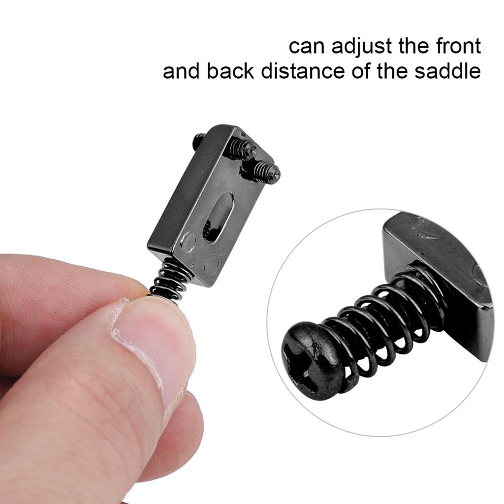 6 шт. металлических седел тремоло для деталей бриджа электрогитары с гаечным ключом(черный)