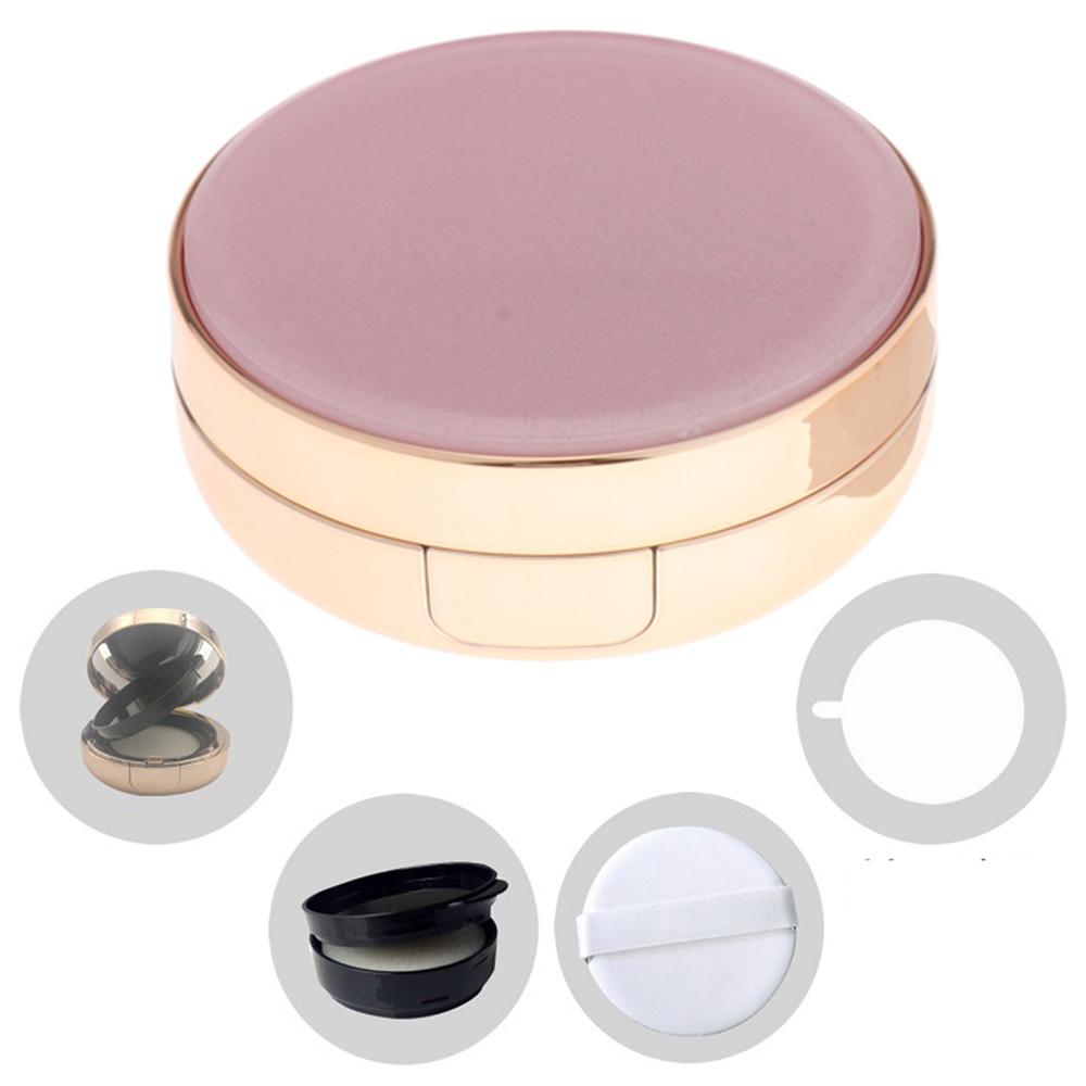 Pink Travel Kit Makeup Case With Mirror Air Cushion Puff Box Cosmetic Container BB Cream Container