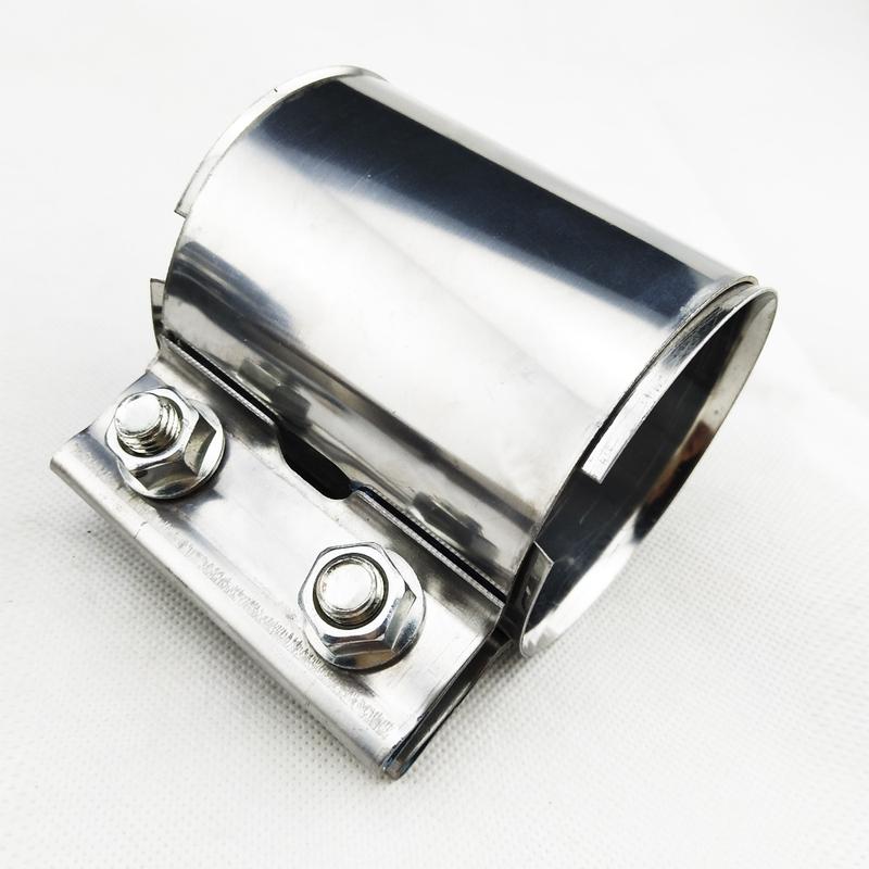 Stainless Steel 1.65-3.0"Exhaust Pipe Connector Tube Adapter Joiner Sleeve Clamp Exhaust Tube Pipe Connector Joiner Length 87mm