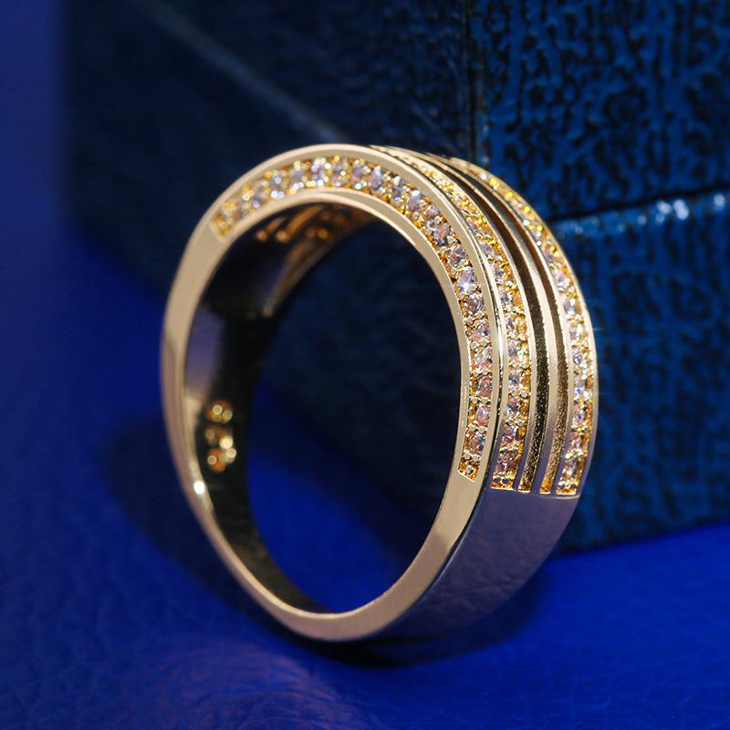 Новое современное круглое кольцо, модное золотого цвета, значимое подарочное кольцо для коктейльной вечеринки в стиле панк с микроасфальтированным покрытием, модные аксессуары