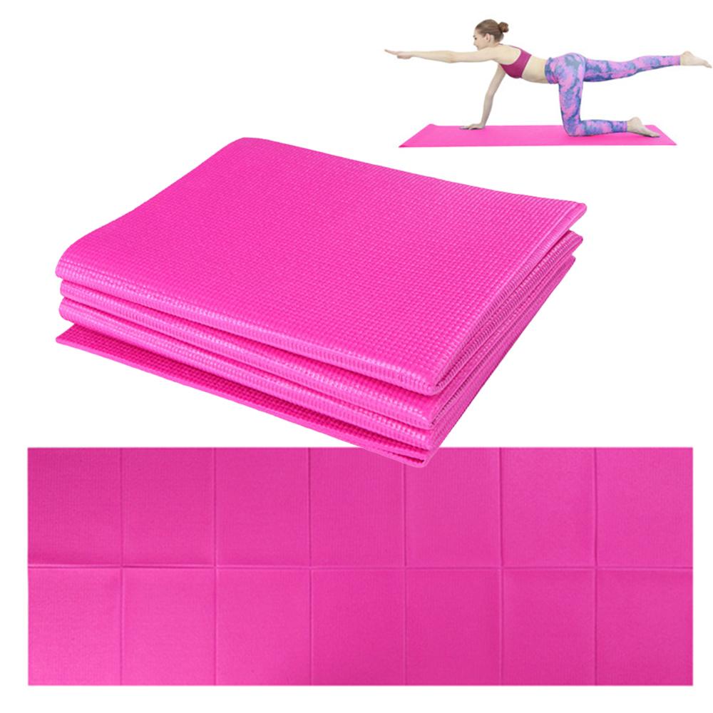 Складной коврик для йоги 68x27 дюймов, 4 мм, супертонкий коврик для йоги из ПВХ для пляжа, парка, путешествий, пикника, пилатеса, йоги