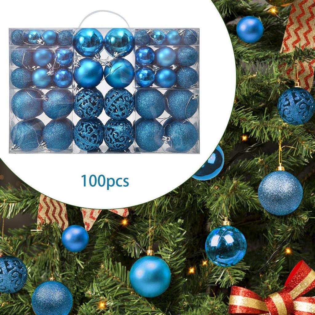 Christmas Ball Ornaments Set Party Supplies DIY Crafts Reusable Pendant Drops for Indoor