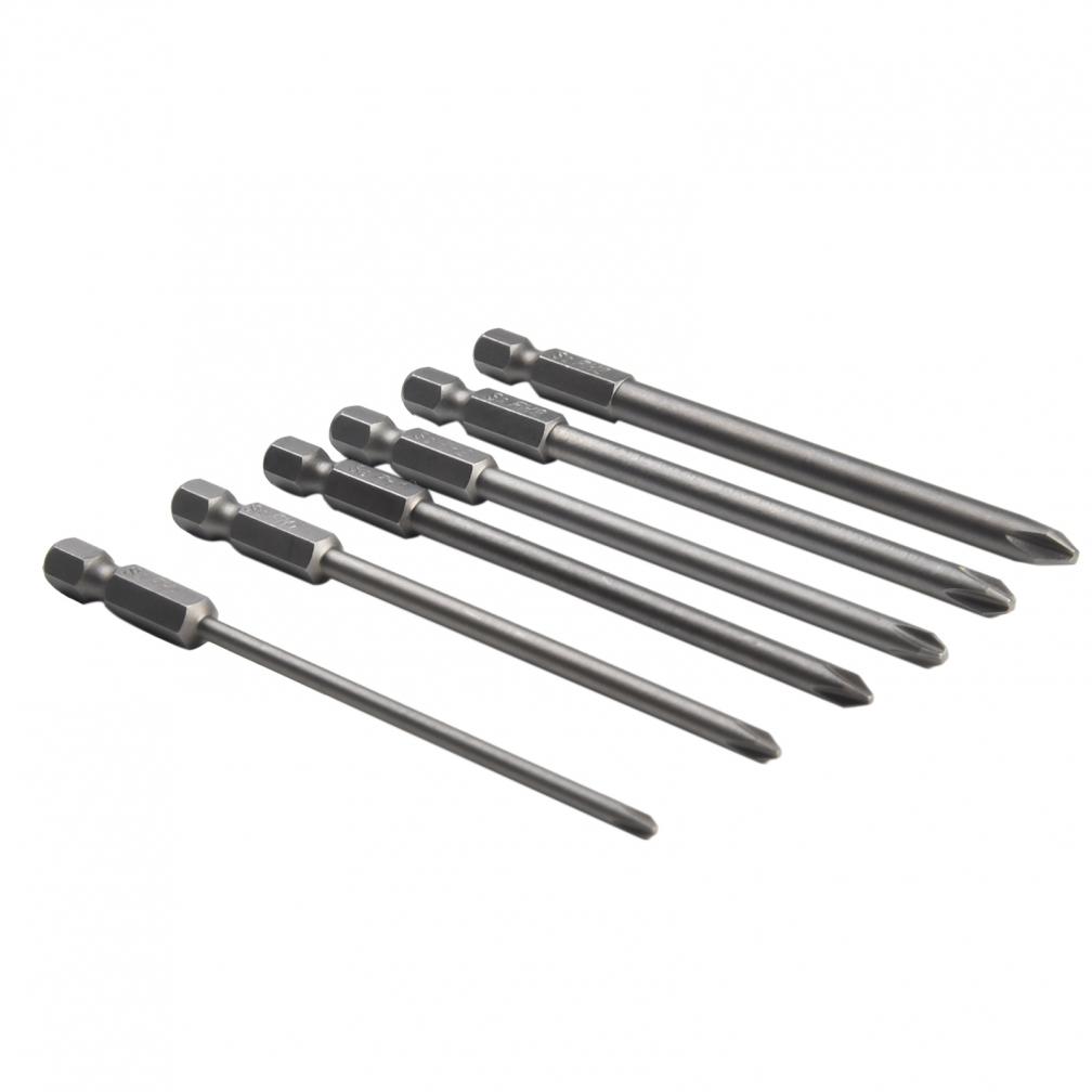 Домашняя отверточная бита 1/4 дюйма длиной 100 мм 6 шт./набор крестообразная