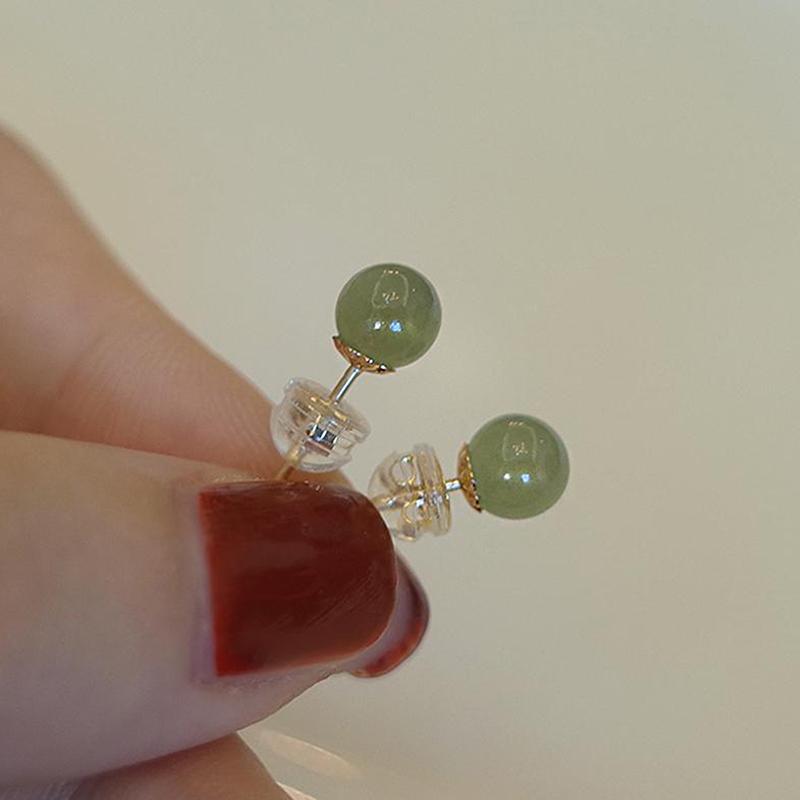 Винтажные нефритовые серьги в китайском стиле для женщин, изысканные серьги с имитацией нефрита и халцедона