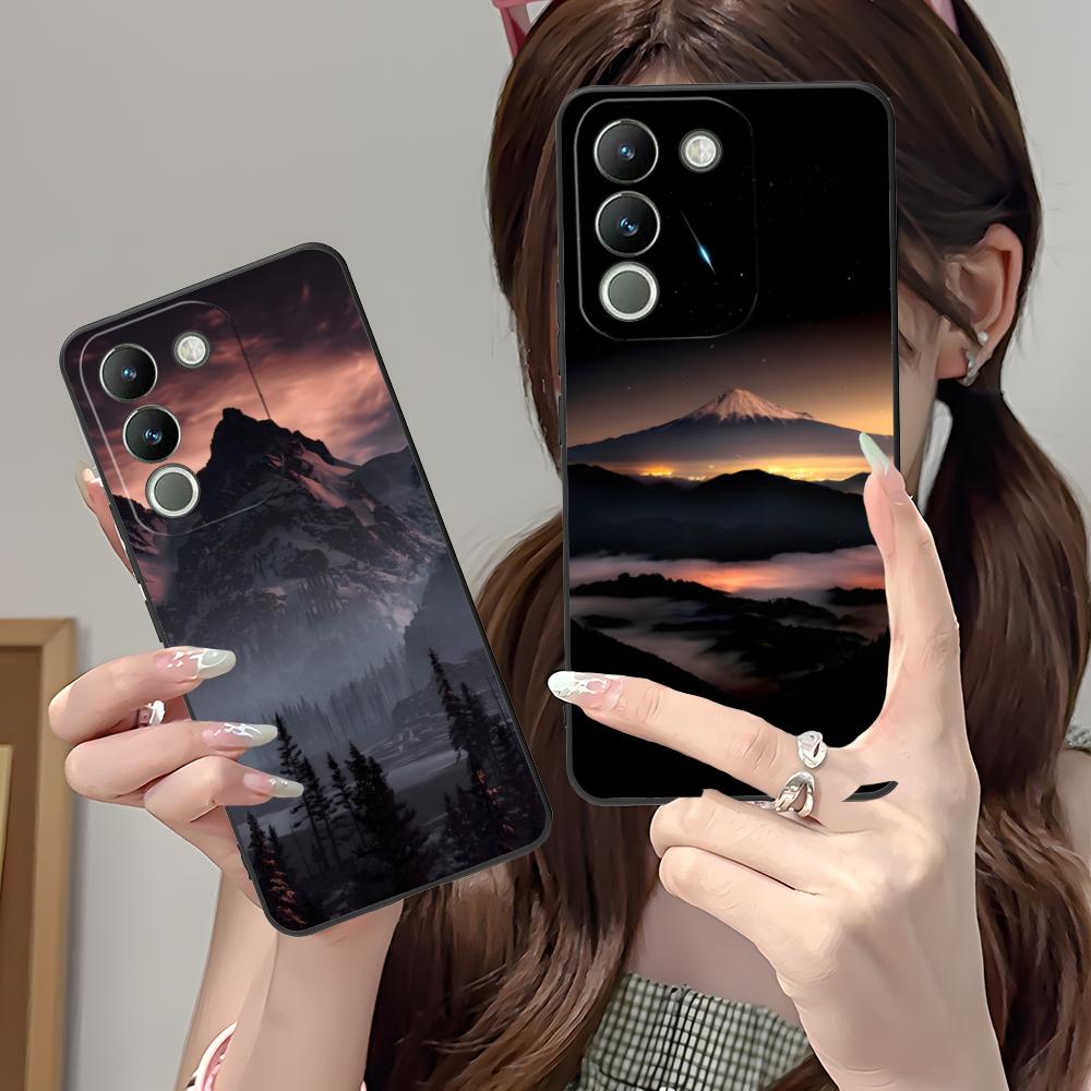 Чехол для мобильного телефона "Горный Лес" для VIVO V60 V50 V40 V30 V29 V27 V25 V23 Pro Lite 5G Цветной Печатный Чехол для Смартфона Роскошный