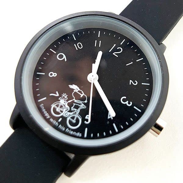 Field work Аналоговые часы Snoopy с силиконовым ремешком черные PNT034-3