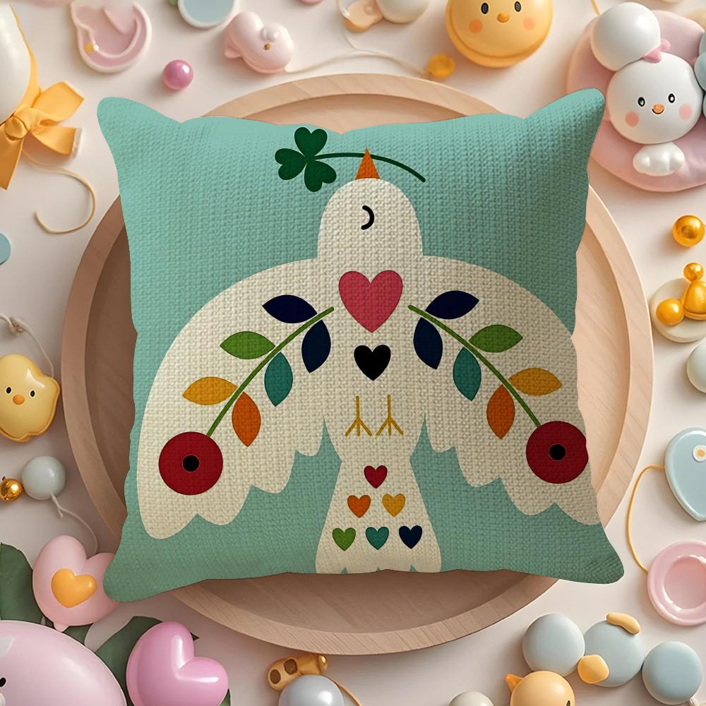 Cartoon Geometric Animal Pattern Pillow Case Pattern Printed Pillowcase for Living Room Sofa Cushion Cover Bedroom Decor
