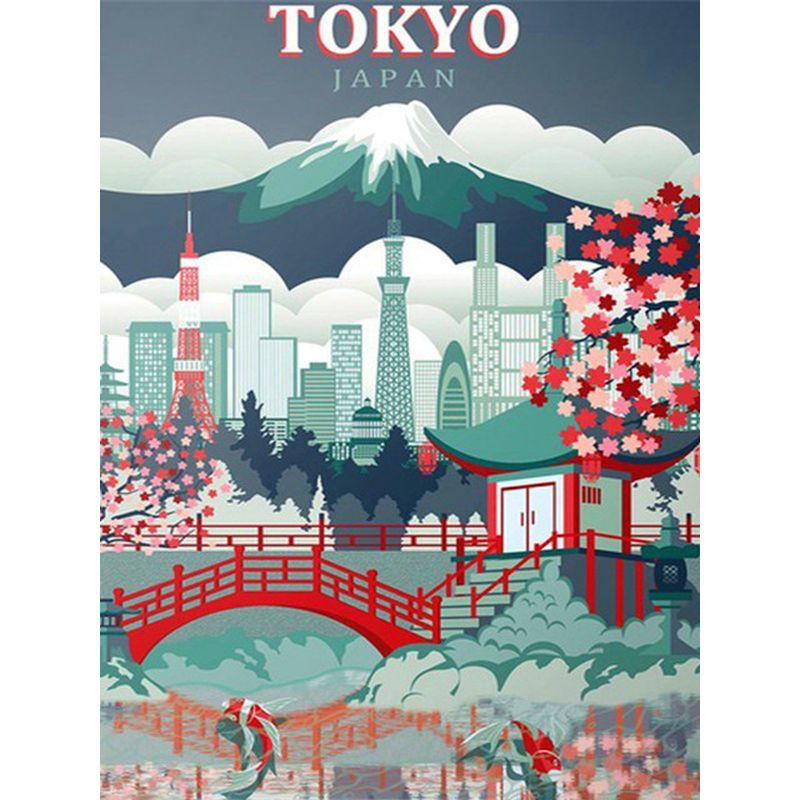 5D DIY Diamond Painting Hot Tourism World Travel City Minimalist Travel Posters Vintage Travel Amsterdam Lisbon Wall Art Decor