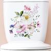 Toilet Lid Sticker Strong Stickiness PVC Waterproof Easy-peel Flower Theme Toilet Seat Decal Restroom AVE