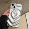 Роскошный гальванический серебряный чехол для телефона с 3D сердцем и пульсацией воды для iPhone 14 13 12 11 15 Pro Max, мягкие силиконовые противоударные чехлы