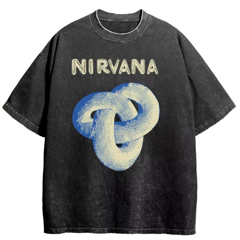 Мужская футболка Nirvana 'In Utero' Большого размера Потертая Повседневная Свободная Уличная Одежда Женская футболка