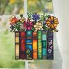 2D/Flat DIY Book Ornament Stained Glass Window Hanging Acrylic Bookish Gifts For  Reader Shelf  Home Wall Decoration Crafts