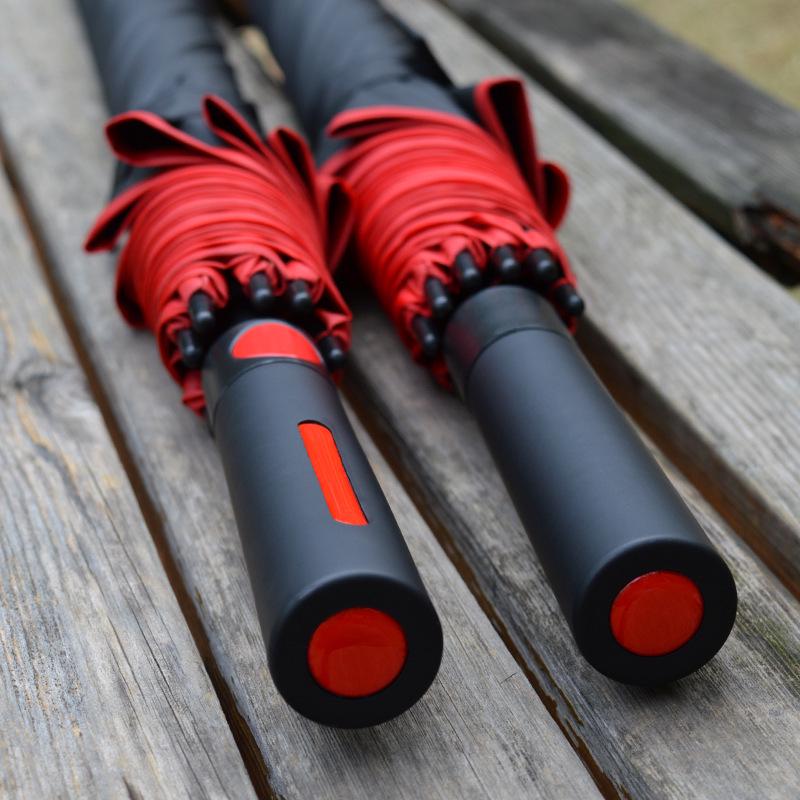 Мужской большой черный зонт для гольфа с длинной ручкой – Настраиваемый бизнес-подарок высокого класса