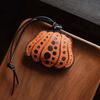 Polka Dot Pumpkin Original Handmade Leather Car Key Bag Pendant Niche Tide Gift Custom Key Chain