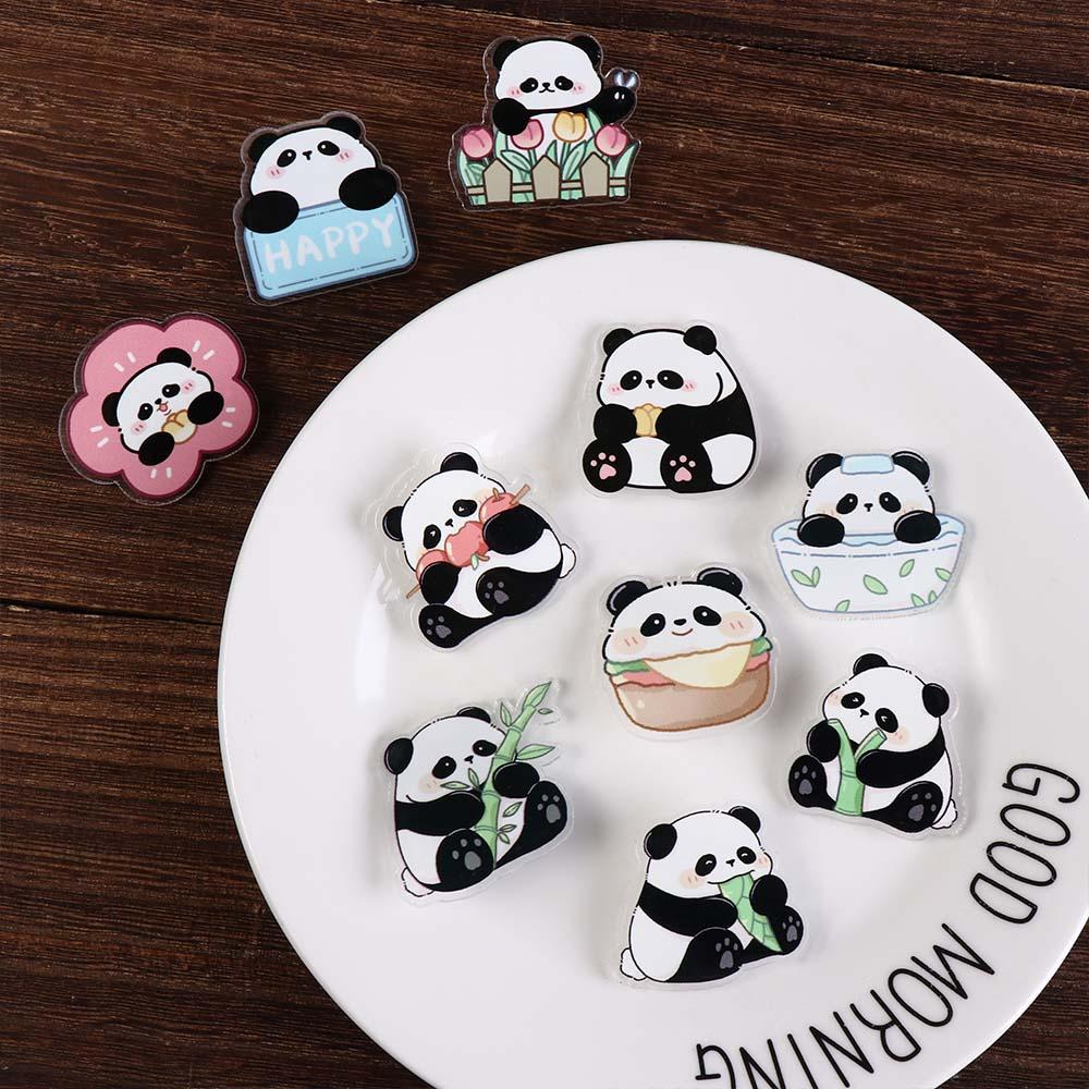 Акриловая Панда Значок Панды Медведь Животное Значок Забавный Цветок Панда Брошь Декор для Рюкзака