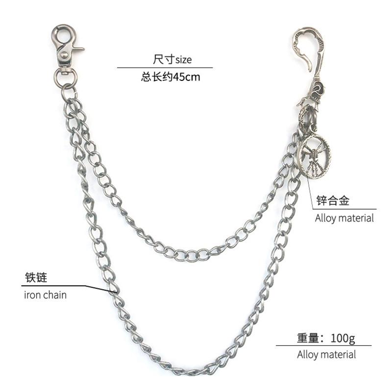 Skull Pendant Chain On The Jeans Pants Women Punk Keychains For Men Egirl eBoy Harajuku Grunge Accessories