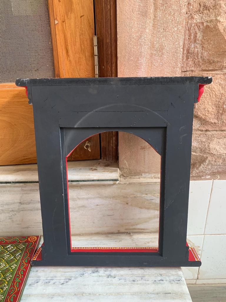 Hand-Painted Wooden Jharokha Frame: Indian Wall Decor