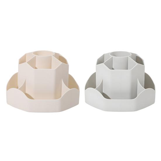 360-Degree Rotating Pen Holder Spinning Desk Organizer with 9 Tiered Compartments Multi-functional Makeup Brushes Holder for Office School Home