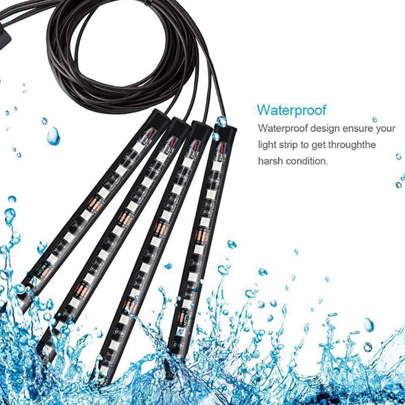 4X 9Led Rgb салон автомобиля атмосфера пространство для ног свет Usb зарядное устройство декоративный свет