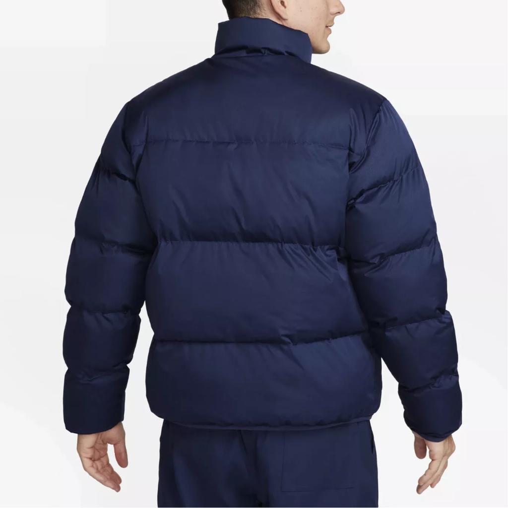 Nike Спортивная клубная хлопковая куртка с длинным рукавом и логотипом, воротником-стойкой, мужские топы, темно-синие FB7368-410